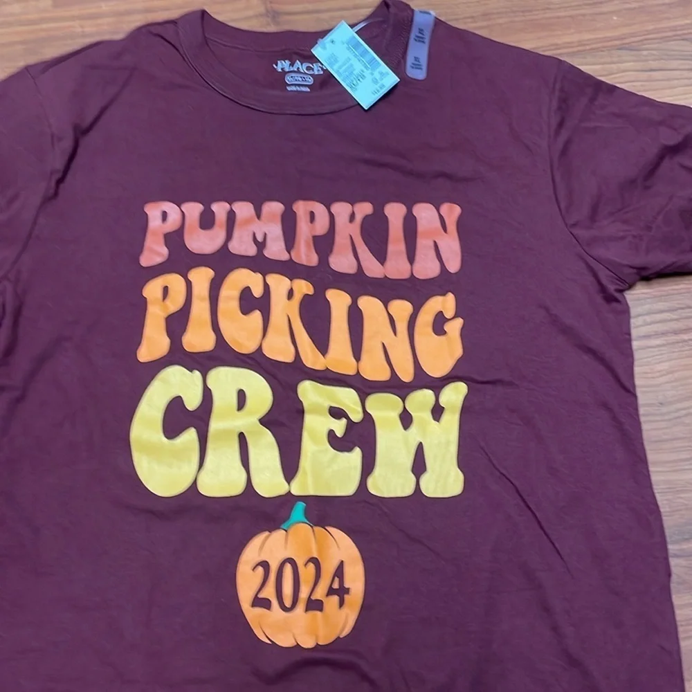 The Children's Place Maroon Pumpkin Picking Crew Kids T-Shirt NWT
